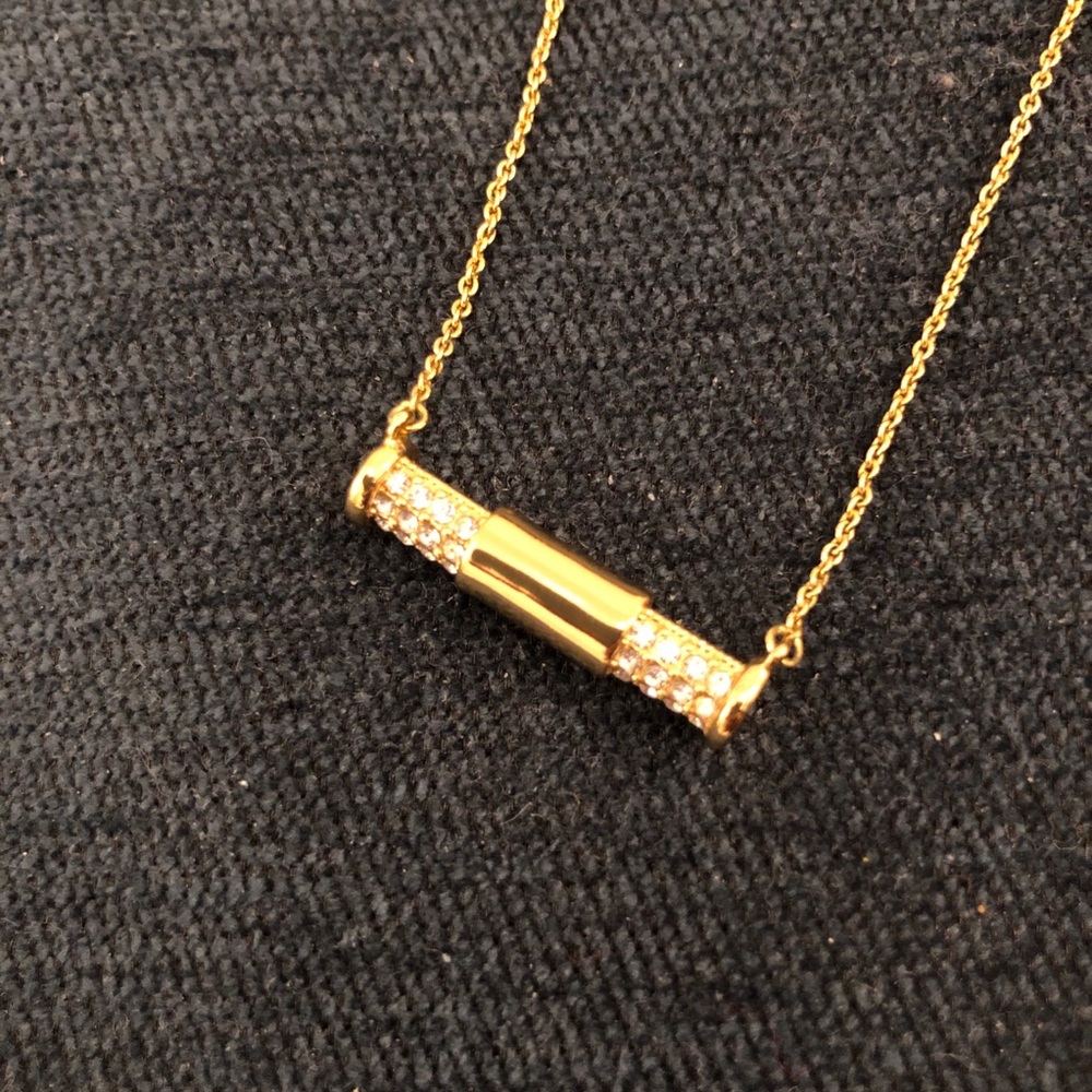 DVF 💛 Hematite Pave Bar Necklace